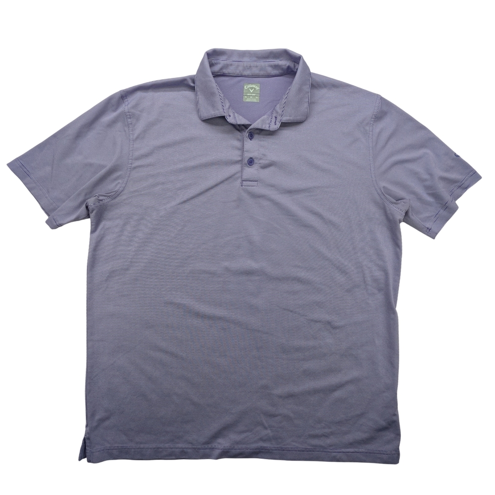 Callaway Shirt Mens XL Opti-Dri Golf Polo Purple Striped Performance Stretch